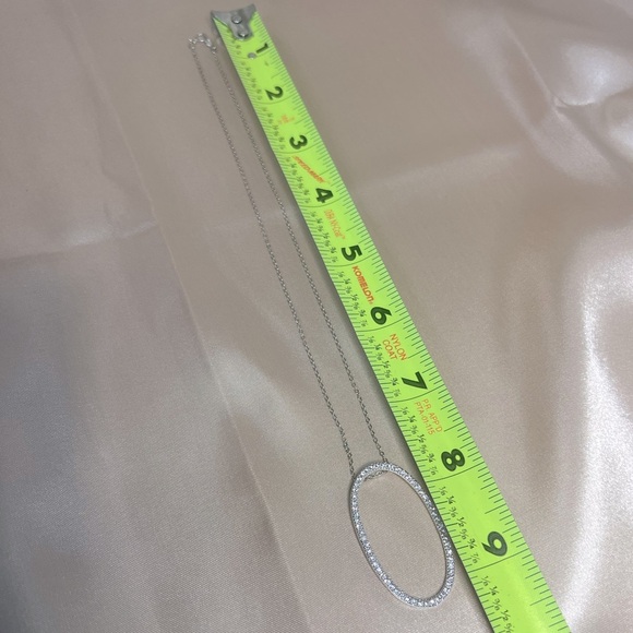 Erwin Pearl Sterling Silver Necklace With Sterling Silver & CZ Oval Pendant 925 - Picture 7 of 15